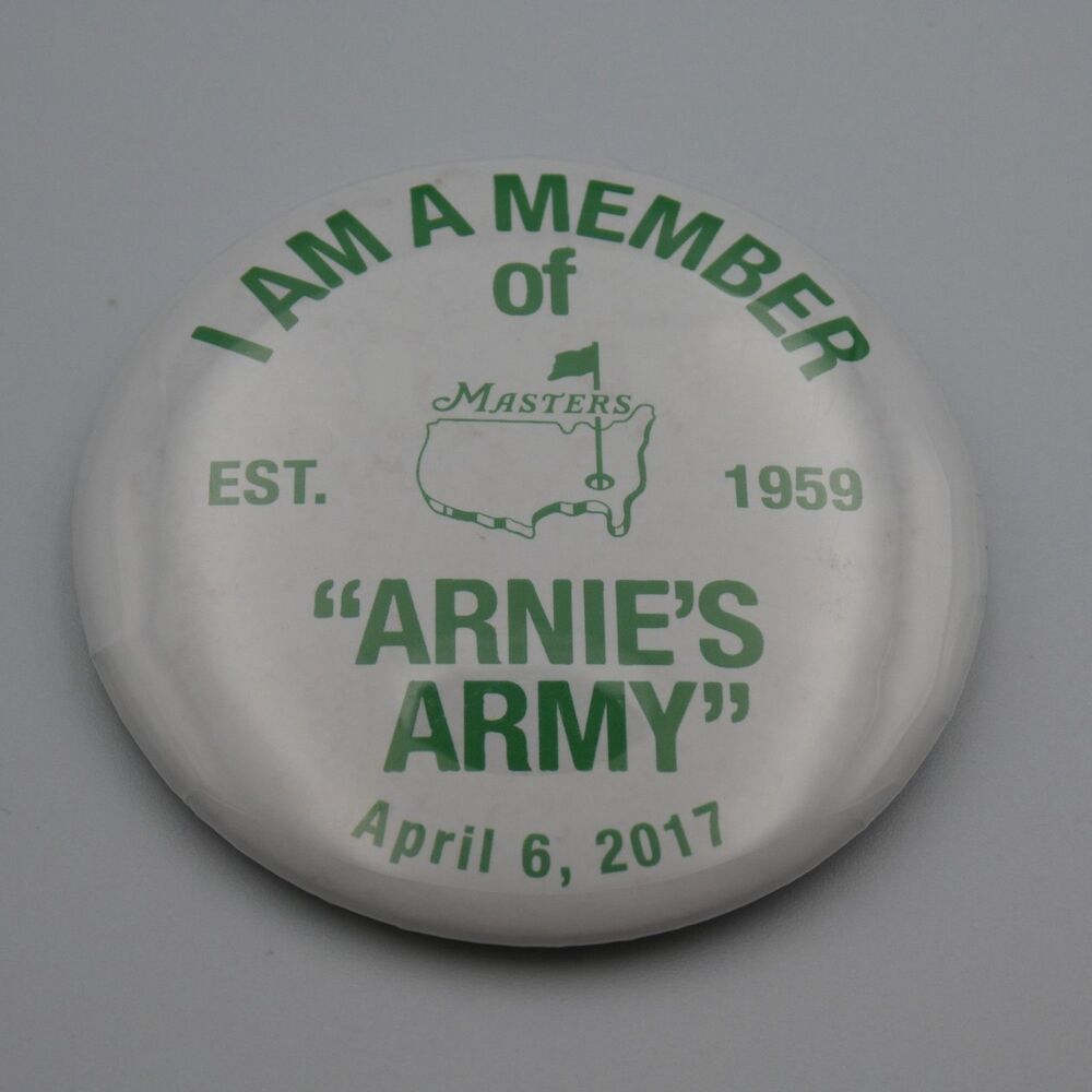 2017 Masters Tournament Arnold Palmer Commemorative Pin Button Arnies Army